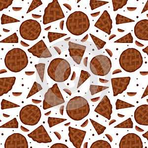 Seamless pattern baked apple pies